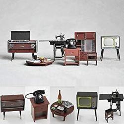 Vintage 1:24 Japanese Furniture Dollhouse Miniature Accessories Featuring Record Player Cupboard Table Television And More