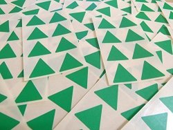 25MM 1" Triangle Shape Color Code Stickers - Packs Of 96 Large Colored Triangular Sticky Labels - 32 Colors Available Mid Green
