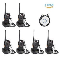 6PACK Xfox X-888S Long Range 2 Way Radio Uhf 400-470MHZ 16CH Ctcss dcs Walkie Talkies With Original Earpiece With Programming Cable
