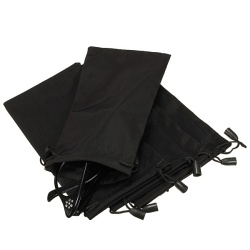 Black Soft Cloth Pouch Storage Drawstring Bag Sunglasses Glasses Mp3