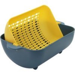 Fine Living - Easy Drain Basket - Yellow teal