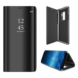 Coohole 2018 New Sleep Wake Up Flip Leather Stand Holder Case Cover For Samsung Galaxy S9 For Samsung Galaxy S9 Plus Black