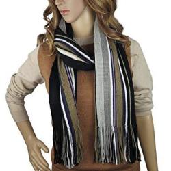 Debra Weitzner Knitted Winter Scarf Mens Womens Colorful Knit Striped Scarf