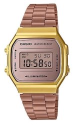 Casio Retro Series Digital Wrist Watch - Rose Gold And Gold