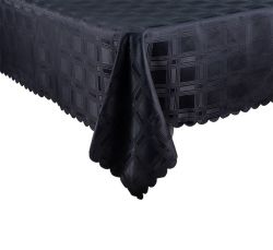 Table Cloth Block Design Print 1.5M X 2.5M - Black