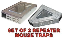 Multi-catch Clear Top Humane Repeater Mouse Trap 2 Pack Corner Square Non-lethal