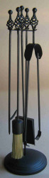Fireplace Companion Tool Set 5 Pieces African Theme Iron Fp2
