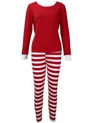 Fitted Striped Pajama Stripe Pj Set Long Sleeve Lounge Sleepwear Label L us 8 Women Red