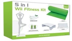 Digital Gadgets 5 In 1 Nintendo Wii Fitness Accessory Kit Exercise Yoga Mat Green