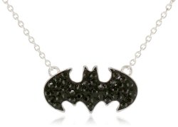 Dc Comics Girls' Batgirl Batman Silver-plated Crystal Pendant Necklace