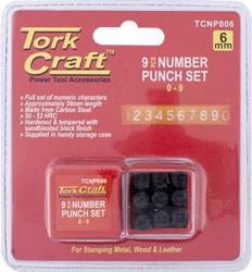 Tork Craft Number Punch Set 6MM 0-9MM Black Finish