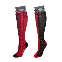 Harley Quinn Faux Lace Stockings