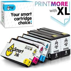 Smart Ink Compatible Ink Cartridge Replacement For Hp 950 XL 951 XL 2BK&C M Y 5 Pack Combo For Officejet Pro 8100 8110 8600 8600 Plus 8600 Premium 8