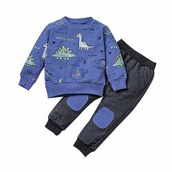 Baby Boy Clothes New To The Crew Letter Print Tops+pants 2PCS Outfits Set Toddler Kids Baby Boys Dinosaur Pajamas Tracksuit Outfits Set Indoor Outdoor