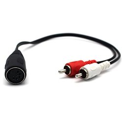 Motong Din 5 Pin Plugs Female To 2RCA Male Converter Cable Audio Cable Electrophonic Bang & Olufsen Naim Quad Stereo Systems 0.3M Length