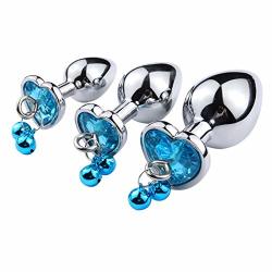 Mayli Beginner Amal Trainer Kit With Small Bell Stainless Steel Beginner Anales Trainer Kits With Heart-shape Base Blue Jewelry Decorated 3PCS