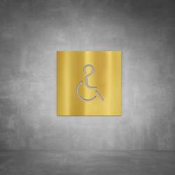 Wheelchair Sign D07 - Polished Brass