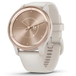 Garmin Vivomove Trend - Peach Gold Stainless Steel Bezel With Ivory Case & Silicone Band