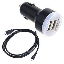 At Lcc Car Two USB Ports Dc Adapter + Micro USB Cable For Samsung Galaxy Nexus Smartphone Samsung Epic 4G Android Smartphone SPH-D700 Auto