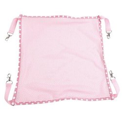 Gilroy Pet Mesh Hammock Mat Bed Hanging On Cage Chair For Cats Rabbit Puppy Ferret - Pink L