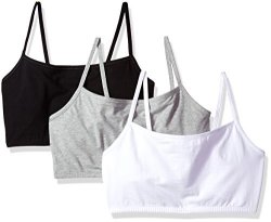Fruit Of The Loom Women's Cotton Pullover Sport Bra Pack Of 3 White grey Heather black Hue 44