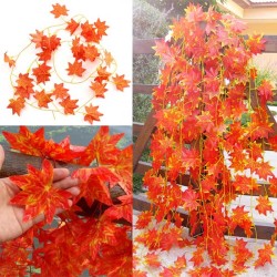 2.3m Artificial Ivy Red Maple Plastic Fake Leaves Garland Home Garden Decoration