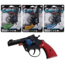 Plastic Cap Gun - 8 Shot Caps - 4 Pack
