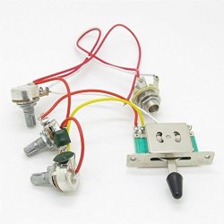 Guitar Wiring Harness Prewired 3X 500K Pots 1 Volume 2 Tone Control Knobs 5 Way Switch For Strat