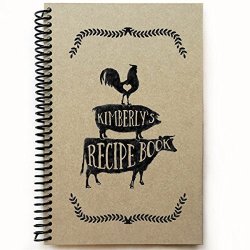 Farm Animals Recipe Book Personalized Gift Blank Cookbook 5.5X8.5" Unlined Pages