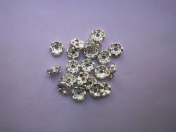 Rondelle With Silver And Clear Rhinestones 5PC-CHEAP Courier