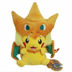 Bellagione Pikachu Plush Doll Smile Grimace With Poncho Of Charizard 8.5" Toy For Kids Grimace