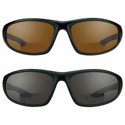 Prosport Bifocal Sunglass Readers +1.50 HD & Smoke Combo Ansi Z87 Safety Glasses Wrap Motorcycle Clear Yellow HD