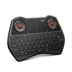 Keyboard - Rii Wireless Qwerty Backlit Game Touchpad Black