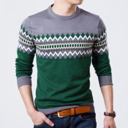 A w Top Quality Men Slim Fit Sweater - Green L