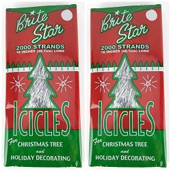 Brite Star Silver 18-INCH Icicle Tinsel - 2000 Strands 2