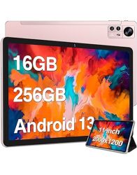 2024 Newest 11 Inch Tablet Android 13 Tablets 16GB RAM 256GB Rom 1TB Expand 2K 2000 X 1200 Display Octa-core Triple Camera 8600MAH Quad