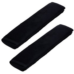 Bcp Pack Of 2PCS Black Color 10 1 2 Inches Velvet Car Safety Seat Belt Comfortable Shoulder Pads Covers