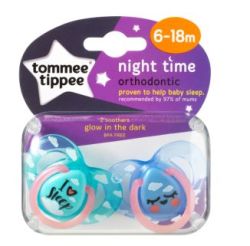 Tommee Tippee Ctn Night Soother 6-18M Girl