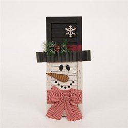 Glitzhome Handcrafted Wooden Snowman Shutter Christmas Decor