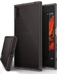 Xperia Xz Xzs Case Ringke Fusion Streamlined Fit Smoke Black Attached Dust Cap Ultimate Durable PC Back Flexible Tpu Bumper Cover Impact Resistant drop Protection