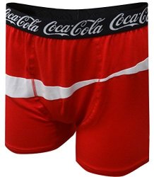 Mad Engine Men's Coca Cola Logo Boxer Briefs Medium Red