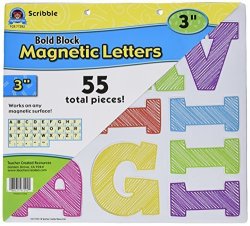 Teacher Created Resources Scribble Bold Block 3" Magnetic Letters