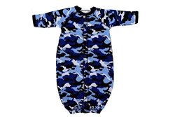 Baby Boy Converter Gown - Black navy Camo