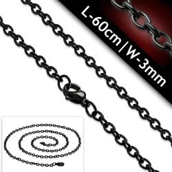 Black Stainless Steel Oval Link Chain