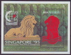 South Africa World Philatelic Exhibition Singapore 1995 Miniture Sheet Unmounted Mint