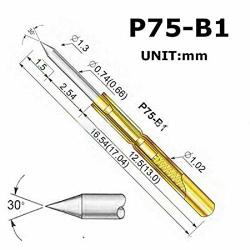 RuiLing 100-Pack P75-E2 Spring Test Probe Pogo Pin Diameter 1.3mm Thimble Length 16.5mm Gold Plated PCB Testing Pin Spring Contact Probe for Test Tools 