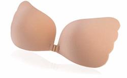 Rose Lemarc Intimates Strapless Backless Butterfly Buckle Push Up Wing Bra - Beige Large: 32C 34C 36B 38B