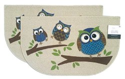 Mainstays Home And Kitchen Rugs Owls Non-skid Door Mat Set Of 2