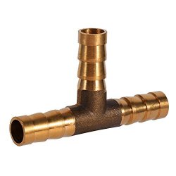 Qiilu Brass T Piece 3 Way Fuel Hose Joiner Connector For Compressed Air ...