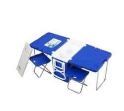 28L Cooler Box & Folding Table Chair Set - Blue